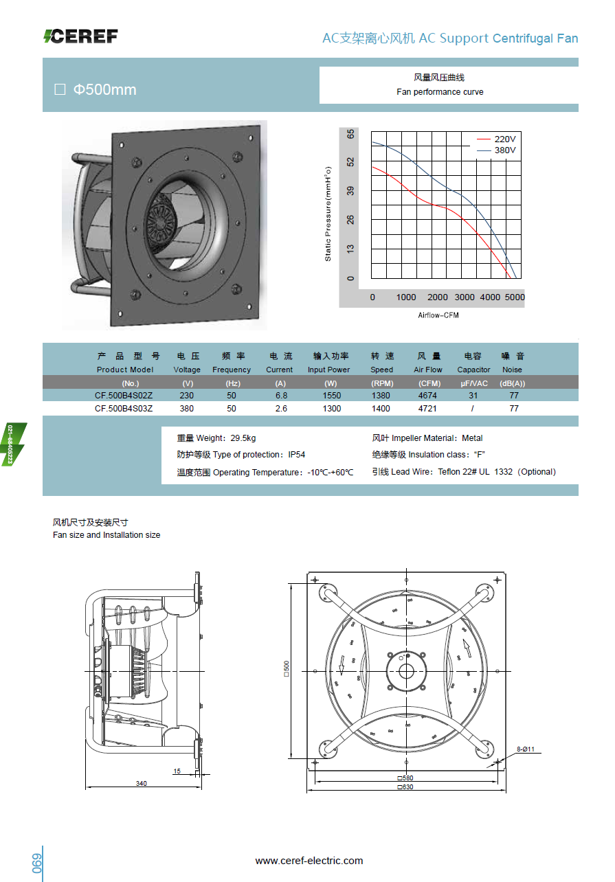 AC500支架離心風機樣冊