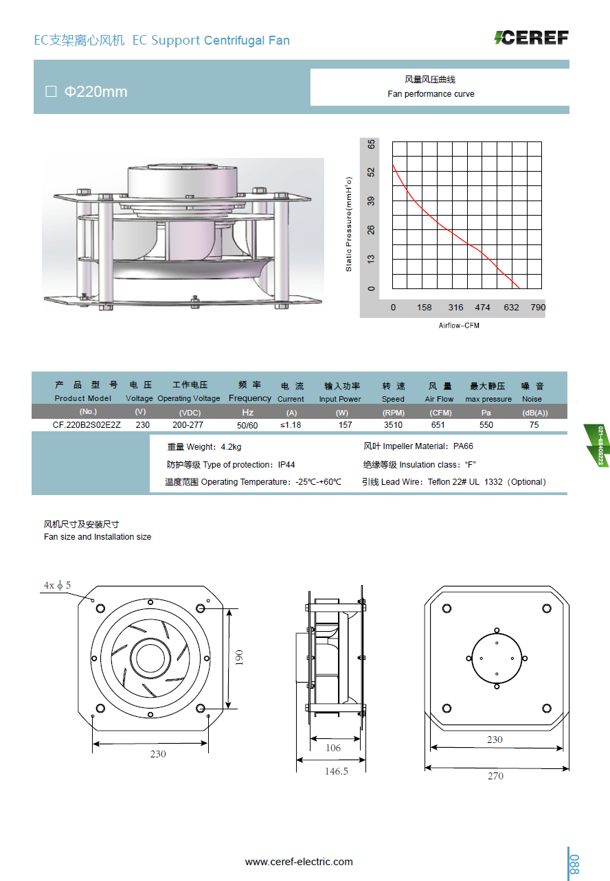 EC220厚離心風機樣冊