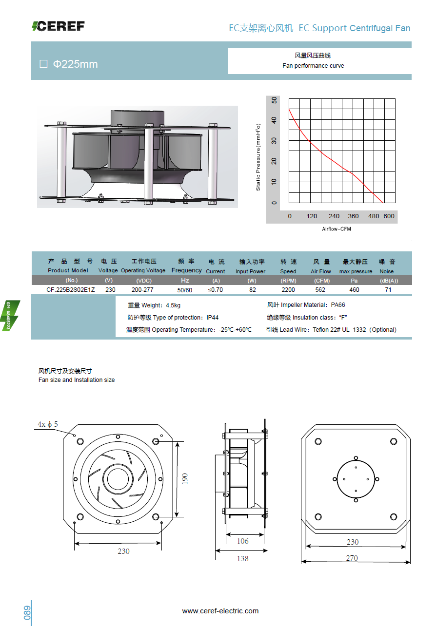 EC225薄支架離心風(fēng)機(jī)樣冊(cè)